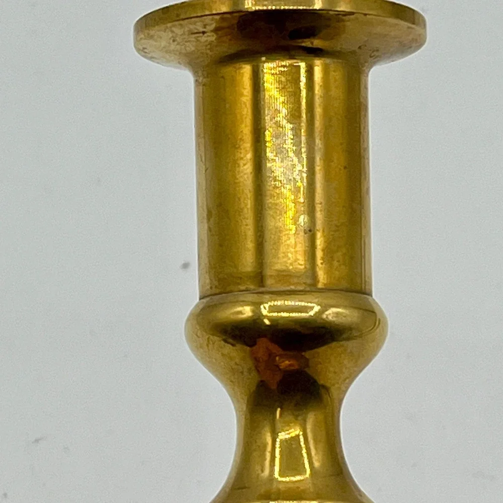 Vintage‎ Solid Brass Taper Candlestick Holder 7.5 Inch Baluster Stem Heavy